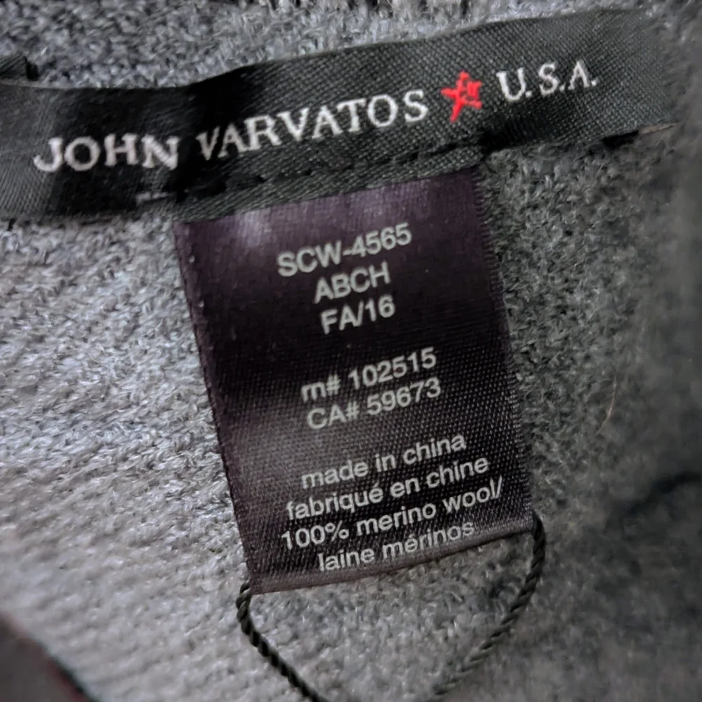 John Varvatos Black Plaid Scarf
